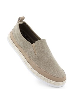 Półbuty męskie espadryle wsuwane khaki Nowacki 0017-T beżowy ze sklepu ButyModne.pl w kategorii Espadryle męskie - zdjęcie 183777995
