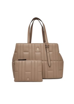 Tommy Hilfiger Torebka Th Feminine Tote AW0AW17452 Beżowy ze sklepu MODIVO w kategorii Torby Shopper bag - zdjęcie 183778336