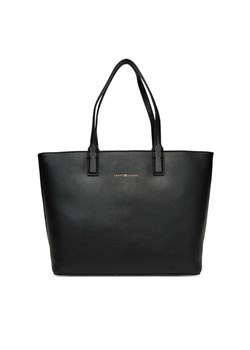 Tommy Hilfiger Torebka Th Logotape Tote AW0AW17449 Czarny ze sklepu MODIVO w kategorii Torby Shopper bag - zdjęcie 183778796