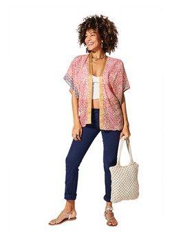 Aller Simplement Kimono w kolorze beżowo-czerwonym ze sklepu Limango Polska w kategorii Swetry damskie - zdjęcie 183781335