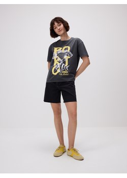 Reserved - T-shirt z nadrukiem - ciemnoszary ze sklepu Reserved w kategorii Bluzki damskie - zdjęcie 183784077