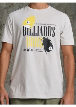 Sinsay - Koszulka z ozdobnym napisem - kremowy ze sklepu Sinsay w kategorii T-shirty męskie - zdjęcie 183784606