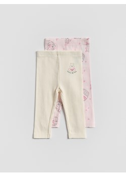 Reserved - Legginsy Kubuś Puchatek 2 pack - pastelowy róż ze sklepu Reserved w kategorii Odzież dla niemowląt - zdjęcie 183785049