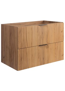 Szafka ryflowana do łazienki z 2 szufladami 80 cm dąb craft złoty E7-Z95 ze sklepu Edinos.pl w kategorii Szafki i regały łazienkowe - zdjęcie 183786158