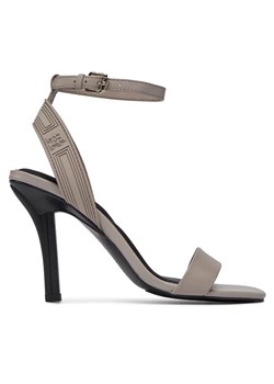 Sandały Tommy Hilfiger Sporty Leather High Heel Sandal FW0FW07795 Beżowy ze sklepu eobuwie.pl w kategorii Sandały damskie - zdjęcie 183786685