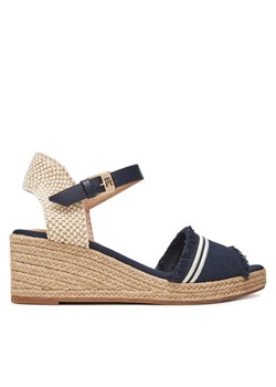 Espadryle Tommy Hilfiger Fringe Canvas Medium Wedge FW0FW08879 Granatowy ze sklepu eobuwie.pl w kategorii Espadryle damskie - zdjęcie 183807387