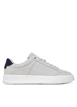 Sneakersy Tommy Hilfiger Th Court Summer Suede FM0FM05517 Szary ze sklepu eobuwie.pl w kategorii Buty sportowe męskie - zdjęcie 183807395