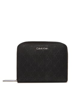 Mały Portfel Damski Calvin Klein Ck Must Aop Md Zip Around W Flap LV04F1037G Czarny ze sklepu eobuwie.pl w kategorii Portfele damskie - zdjęcie 183807485
