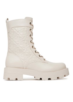 Botki Guess FLTYAN ELE10 Écru ze sklepu eobuwie.pl w kategorii Workery damskie - zdjęcie 183807579