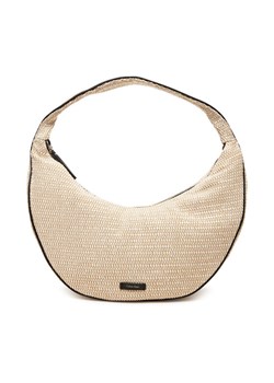 Torebka Calvin Klein Pinched Raffia Large Shoulder Ba LV04F3060G Beżowy ze sklepu eobuwie.pl w kategorii Torebki hobo - zdjęcie 183807648