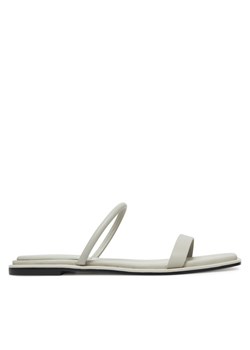 Sandały Calvin Klein Flat Sandal Squared 2-Bar Lth HW0HW02532 Beżowy ze sklepu eobuwie.pl w kategorii Klapki damskie - zdjęcie 183807749