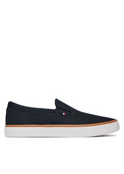 Tenisówki Tommy Hilfiger Th Hi Vulc Core Low Ii Slipon FM0FM05514 Granatowy ze sklepu eobuwie.pl w kategorii Trampki męskie - zdjęcie 183807785