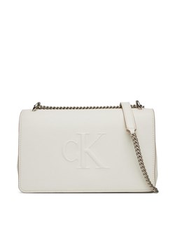 Torebka Calvin Klein Jeans Sculpted Ew Flap Conv Chain LV04K3035G Biały ze sklepu eobuwie.pl w kategorii Kopertówki - zdjęcie 183807807