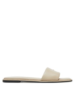 Sandały Calvin Klein Flat Sandal Square Hf Lth HW0HW02652 Beżowy ze sklepu eobuwie.pl w kategorii Klapki damskie - zdjęcie 183807868