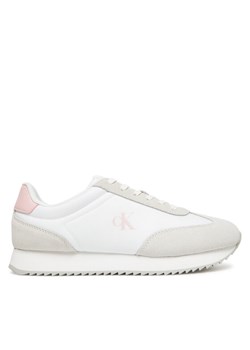 Sneakersy Calvin Klein Jeans Runner Laceup Mg Nylon Mix YW0YW01828 Biały ze sklepu eobuwie.pl w kategorii Buty sportowe damskie - zdjęcie 183807938