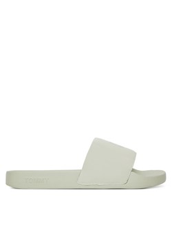 Klapki Tommy Jeans Flag Pool Slide Patent EN0EN02901 Zielony ze sklepu eobuwie.pl w kategorii Klapki damskie - zdjęcie 183808038