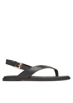 Sandały Tommy Hilfiger Color Block Thong Flat Sandal FW0FW08883 Czarny ze sklepu eobuwie.pl w kategorii Sandały damskie - zdjęcie 183808105