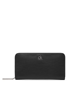 Duży Portfel Damski Calvin Klein Ck Re-Lock Large Zip Around LV04F1034G Czarny ze sklepu eobuwie.pl w kategorii Portfele damskie - zdjęcie 183808115