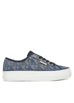 Sneakersy Calvin Klein Jeans Vulc Flatf Jacquard YW0YW01965 Granatowy ze sklepu eobuwie.pl w kategorii Buty sportowe damskie - zdjęcie 183808117