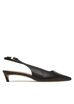 Sandały Tommy Hilfiger Squared Toe Kitten Slingback FW0FW08711 Czarny ze sklepu eobuwie.pl w kategorii Czółenka - zdjęcie 183808309