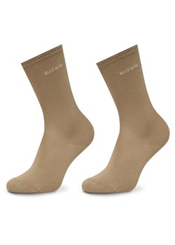 Zestaw 2 par wysokich skarpet unisex BOSS 50543398 Beżowy ze sklepu eobuwie.pl w kategorii Skarpetki męskie - zdjęcie 183808358