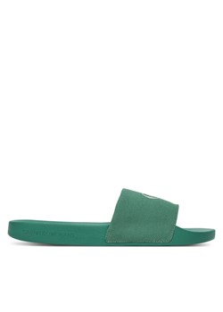 Calvin Klein Jeans Klapki Slide Monologo Cv YM0YM01367 Zielony ze sklepu MODIVO w kategorii Klapki męskie - zdjęcie 183813148