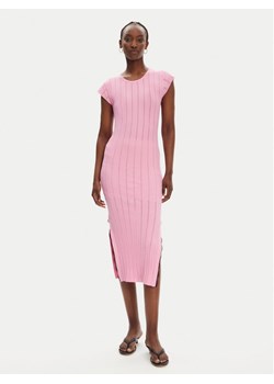 PINKO Sukienka dzianinowa 104745 A2FR QM1 Różowy Regular Fit ze sklepu MODIVO w kategorii Sukienki - zdjęcie 183813398