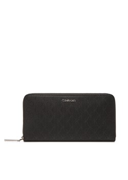 Calvin Klein Duży Portfel Damski Ck Must Aop Large Zip Around LV04F1073G Czarny ze sklepu MODIVO w kategorii Portfele damskie - zdjęcie 183813408