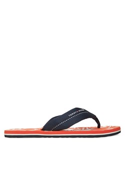 Tommy Hilfiger Japonki Hilfiger Flw Print Beach Sandal FM0FM05507 Granatowy ze sklepu MODIVO w kategorii Klapki męskie - zdjęcie 183813668