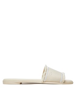 Tommy Hilfiger Klapki Fringe Canvas Flat Sandal FW0FW08908 Beżowy ze sklepu MODIVO w kategorii Klapki damskie - zdjęcie 183813699