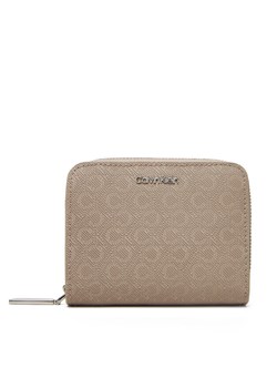 Calvin Klein Mały Portfel Damski Ck Must Aop Md Zip Around W Flap LV04F1037G Beżowy ze sklepu MODIVO w kategorii Portfele damskie - zdjęcie 183813855
