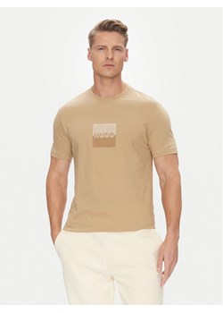 HUGO T-Shirt Dusplit 50542784 Beżowy Regular Fit ze sklepu MODIVO w kategorii T-shirty męskie - zdjęcie 183813876