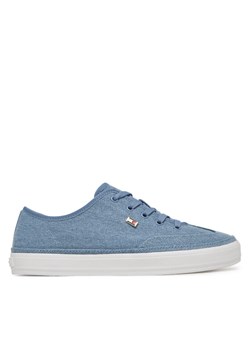 Tommy Hilfiger Sneakersy Washed Canvas Vulc Sneaker FW0FW08894 Niebieski ze sklepu MODIVO w kategorii Buty sportowe damskie - zdjęcie 183814129