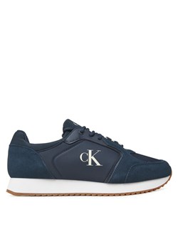 Calvin Klein Jeans Sneakersy Retro Runner Sock Lace Up Ny-Su YM0YM01326 Granatowy ze sklepu MODIVO w kategorii Buty sportowe męskie - zdjęcie 183814608
