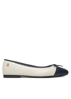 Tommy Hilfiger Baleriny Toe Cap Leather Ballerina FW0FW08759 Beżowy ze sklepu MODIVO w kategorii Balerinki - zdjęcie 183814615