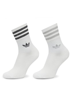 adidas Zestaw 2 par wysokich skarpet damskich Glt Crew HC9561 Biały ze sklepu MODIVO w kategorii Skarpetki damskie - zdjęcie 183814729