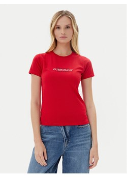 Guess Jeans T-Shirt W5RI4 2K8HM0 Czerwony Regular Fit ze sklepu MODIVO w kategorii Bluzki damskie - zdjęcie 183814785
