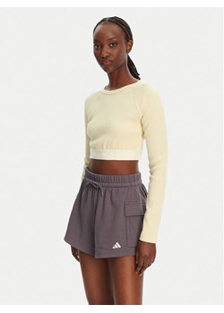 adidas Bluzka Ribbed JD0013 Beżowy Slim Fit - id: 0000304499708 - marki adidas - 183814845 adidas Bluzka Ribbed JD0013 Beżowy Slim Fit ze sklepu MODIVO w kategorii Bluzki damskie - zdjęcie 183814845