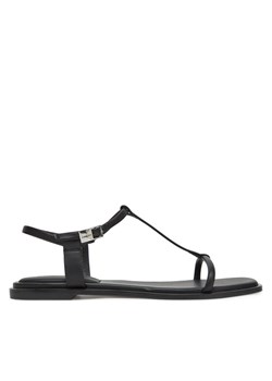 Calvin Klein Sandały Flat Sandal Squared Buckle Lth HW0HW02556 Czarny ze sklepu MODIVO w kategorii Sandały damskie - zdjęcie 183815138