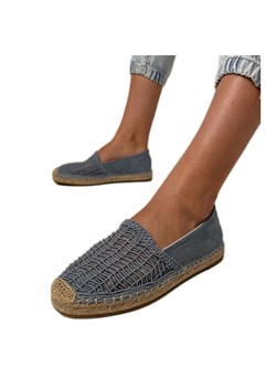 Niebieskie espadryle ażurowe na platformie ze sklepu ButyModne.pl w kategorii Espadryle damskie - zdjęcie 183824266