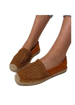 Brązowe espadryle ażurowe na platformie ze sklepu ButyModne.pl w kategorii Espadryle damskie - zdjęcie 183824267