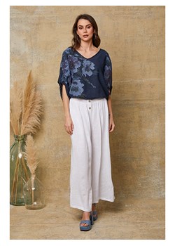 Fleur de Lin Lniane spodnie "Kendra" w kolorze białym ze sklepu Limango Polska w kategorii Spodnie damskie - zdjęcie 183824715