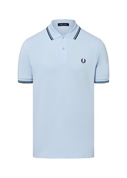 Fred Perry Męska koszulka polo Mężczyźni Bawełna jasnoniebieski jednolity ze sklepu vangraaf w kategorii T-shirty męskie - zdjęcie 183825929