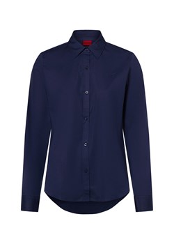HUGO Bluzka damska Kobiety Bawełna granatowy jednolity - id: 637083-0002-00340 - marki Hugo Boss - 183825936 HUGO Bluzka damska Kobiety Bawełna granatowy jednolity ze sklepu vangraaf w kategorii Koszule damskie - zdjęcie 183825936