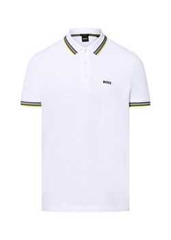 BOSS Green Męska koszulka polo - Paddy Mężczyźni Bawełna biały jednolity ze sklepu vangraaf w kategorii T-shirty męskie - zdjęcie 183825937