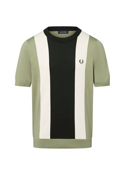 Fred Perry Męska koszula z dzianiny Mężczyźni Bawełna seledynowy w paski ze sklepu vangraaf w kategorii T-shirty męskie - zdjęcie 183825995