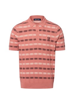 Fred Perry Męska koszulka polo Mężczyźni Bawełna brudny róż w kratkę ze sklepu vangraaf w kategorii T-shirty męskie - zdjęcie 183825999