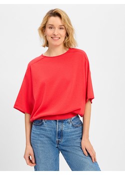Drykorn Damski sweter z krótkim rękawem i kaszmirem - Dilary Kobiety Bawełna czerwony jednolity ze sklepu vangraaf w kategorii Swetry damskie - zdjęcie 183826059