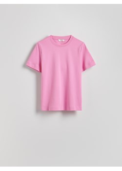 Reserved - T-shirt regular z merceryzowanej bawełny - pastelowy róż ze sklepu Reserved w kategorii Bluzki damskie - zdjęcie 183826527
