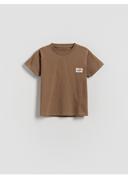 Reserved - Bawełniany t-shirt - brązowy ze sklepu Reserved w kategorii T-shirty chłopięce - zdjęcie 183826668